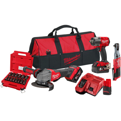 Milwaukee M18FPP3AG523B - 18V 3 Piece Brushless Power Pack 3AG (2 x 5.0Ah)