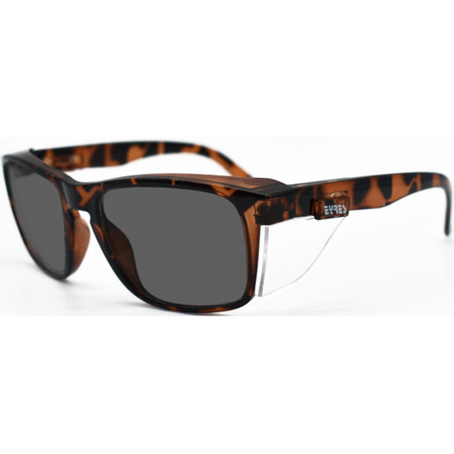 Eyres 334-C7-PG - Stealth Safety Glasses - Tortoise Shell Frame Grey Polarised Lens