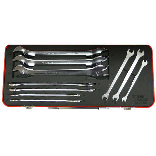 T&E 99310 - Super Thin Open End Wrenches 6-24mm - 10 Piece Metric