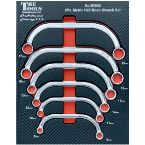 T&E M5800 - Half Moon Wrench Set - 6 Piece