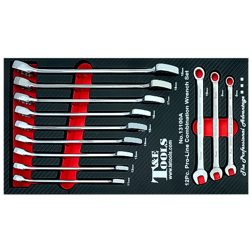 T&E 13100A - Combination Wrench Set - 12 Piece Metric