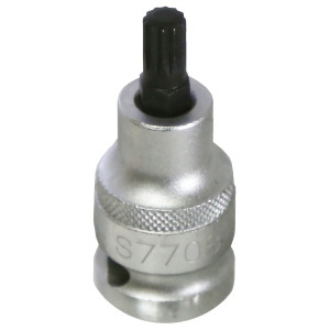 T&E S7708 - M8 Spline x 1/2" Drive Socket 55mm Long