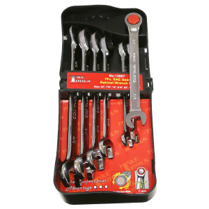 T&E 13007 - Gear Ratchet Wrench Set - 7 Piece SAE (3/8"–3/4")