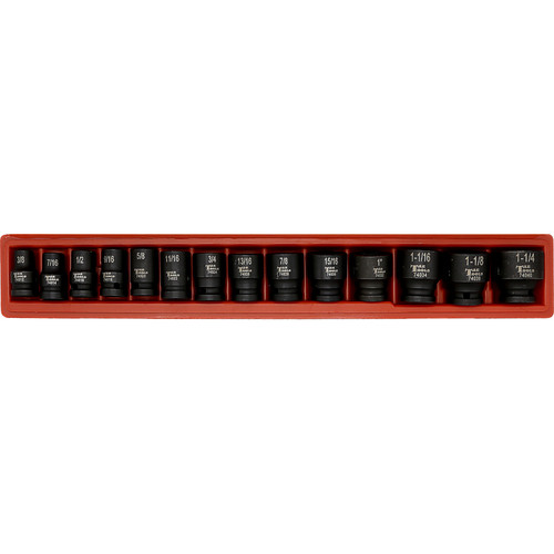 T&E 97414A - Impact Socket Set - 1/2" Drive - 14 Piece SAE (6 Point, 3/8"–1-1/4", Excludes 1-3/16")