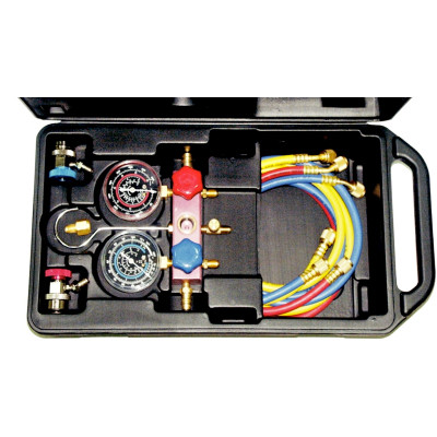 T&E AC900 - Dual R12, R134a Air Conditioning Manifold & Gauge Set