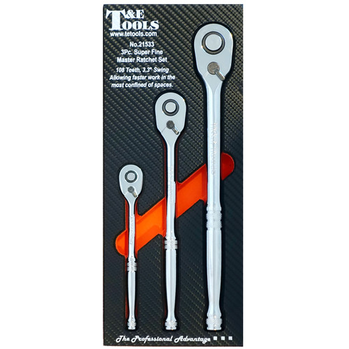 T&E 21533 - Super Fine Master Ratchet Set - 3 Piece
