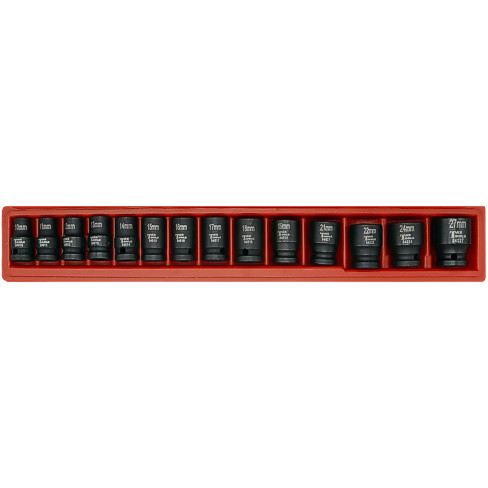 T&E 98414A - Impact Socket Set - 1/2" Drive - 14 Piece Metric (6 Point, Standard Type)