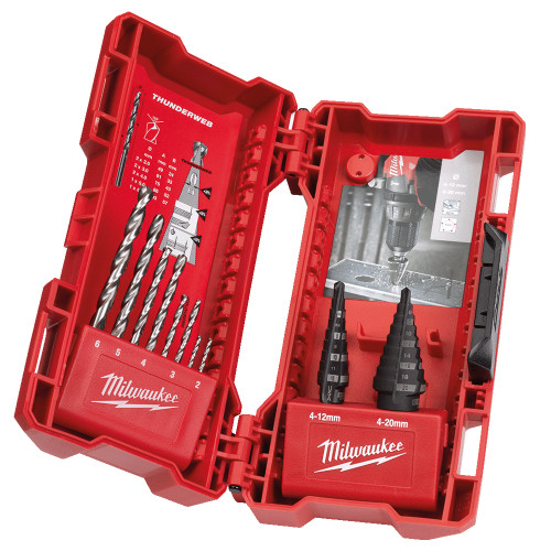 Milwaukee 48899350 - Step and Drill Bit Set - 10 Piece