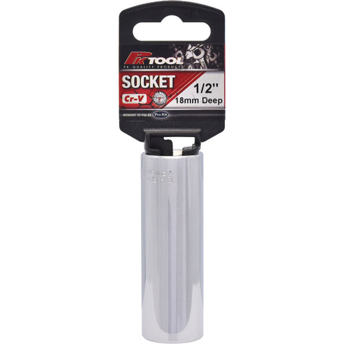 PKTool PTA01M18 - 18mm 6 Point Deep Socket - 1/2" Drive
