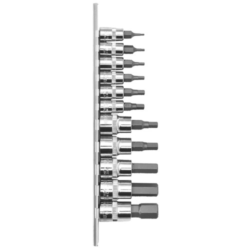 PKTool PT11902 - 1/4" & 3/8" Drive Metric Hex Bit Socket Set - 11 Piece