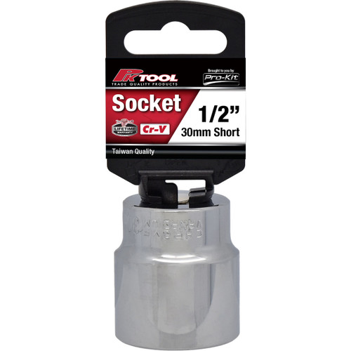 PKTool PT10630 - 30mm 6 Point Cr-V Regular Socket - 1/2" Drive