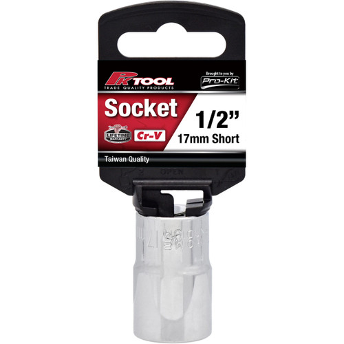 PKTool PT10617 - 17mm 6 Point Cr-V Regular Socket - 1/2" Drive