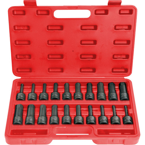 PKTool PT11907 - 1/2" Drive Hex Bit Impact Socket Master Set - 20 Piece 78mm