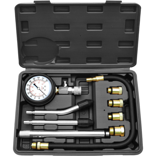 PKTool PT60203 - 300 PSI Petrol Engine Compression Tester Set - 9 Piece