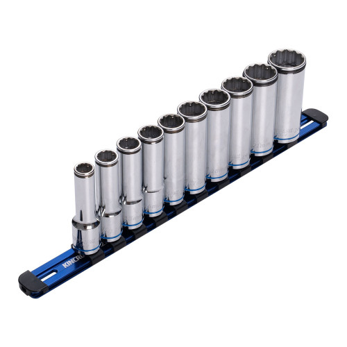 Kincrome K2181NL - Nut-Lok Deep Socket Rail Set - 1/2" Drive - 10 Piece
