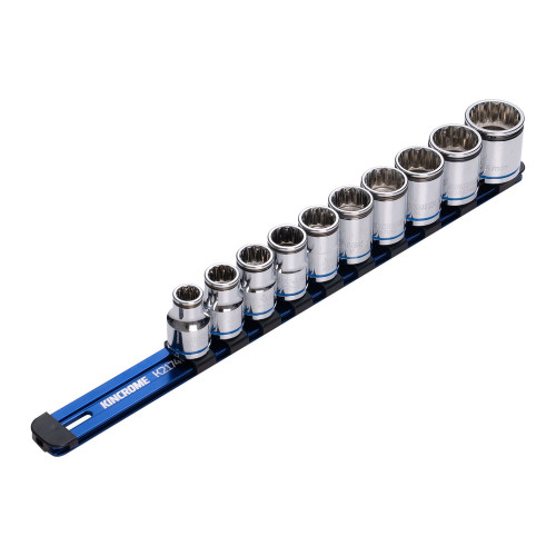 Kincrome K2174NL - Nut-Lok Socket Rail Set - 1/2" Drive - 10 Piece