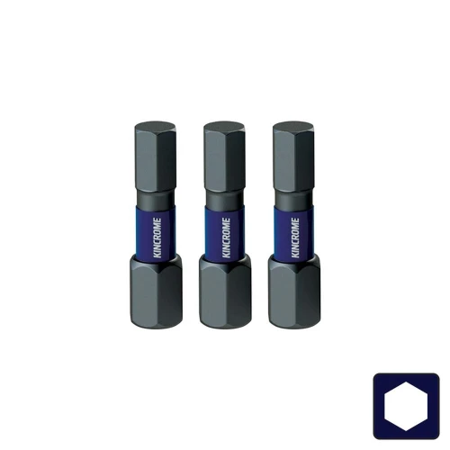 Kincrome K21319 - Hex Impact Bit 3mm - 1" / 25mm - 3 Piece
