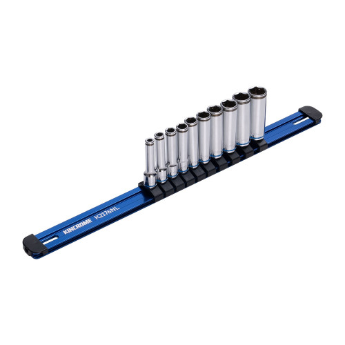 Kincrome K2176NL - Nut-Lok Deep Socket Rail Set - 1/4" Drive - 10 Piece