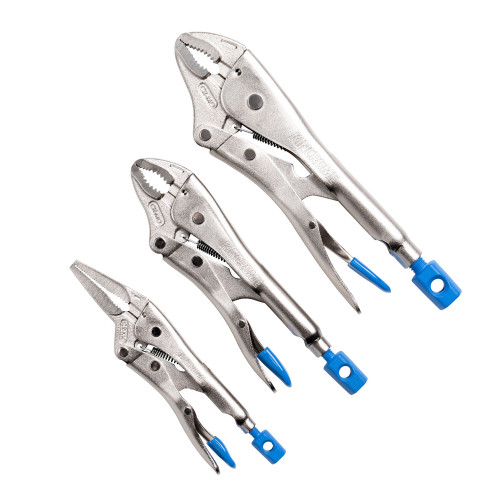 Kincrome K40078 - 3 Piece Long Nose & Curved Jaw Locking Plier Set