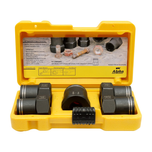 Alpha DNBE-SET5 - Damaged Nut & Bolt Extractor Set - 1/2" Drive Metric/Imperial - 5 Piece