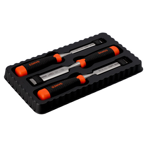 Bahco 434-S3-EUR - ERGO Splitproof Woodworking Chisel Set - 3 Piece