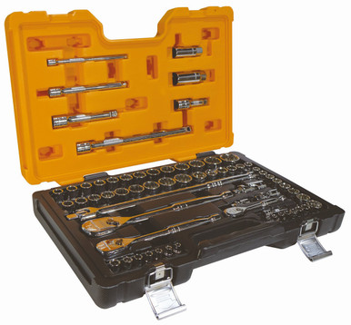 GEARWRENCH 44-Piece Hex Bit Socket Master Set – 1/4, 3/8 & 1/2 Drive SAE/Metric, S2 Steel Bits, Full Polish Chrome Finish (89086)