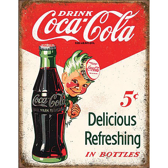 Delicious Refreshing Coca-Cola Metal Sign | Historic Aviation