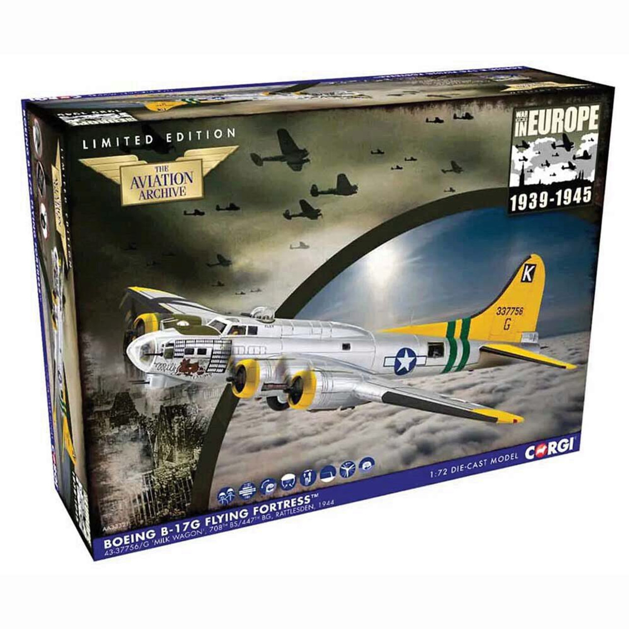 B-17G Flying Fortress 1/72 Die Cast Model USAAF 447th BG, 708th BS