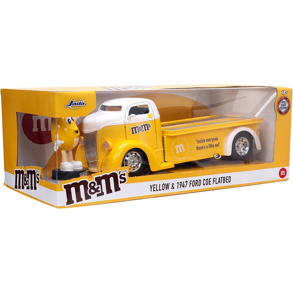 M&m’s yellow& 1974 Ford coe flatbed 黄色 M&M'S】エムアンドエムズ フィギュア＆ミニカー 1:24 1947 FORD COE