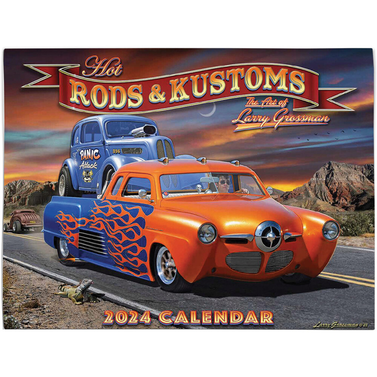 Hot Rods & Kustoms 2024 Wall Calendar Art by Larry Grossma Historic