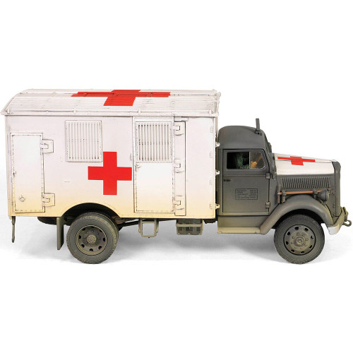 Kfz305 Opel Blitz 3-Ton Ambulance 1/32 Die Cast Model - White Alt Image 3