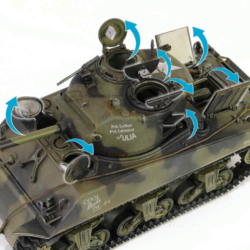 Sherman M4A3 (76) VVSS 1/32 Die Cast Model Black Panthers 761st Tank Battalion Alt Image 4