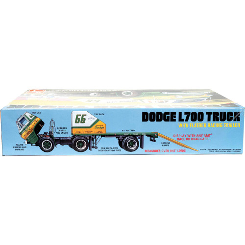 1966 Dodge L700 Truck w/Flatbed Racing Trailer 1/25 Kit Alt Image 1