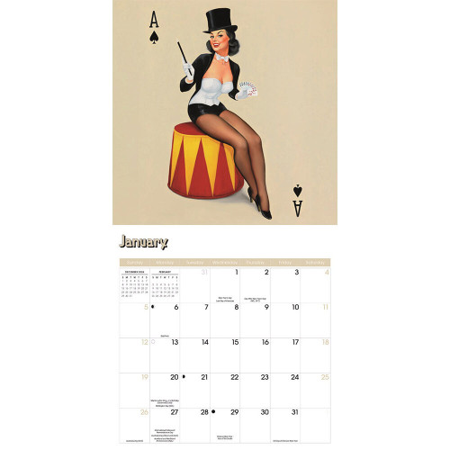 Retro Pin Ups 2025 Wall Calendar  9781529846645 Alt Image 1