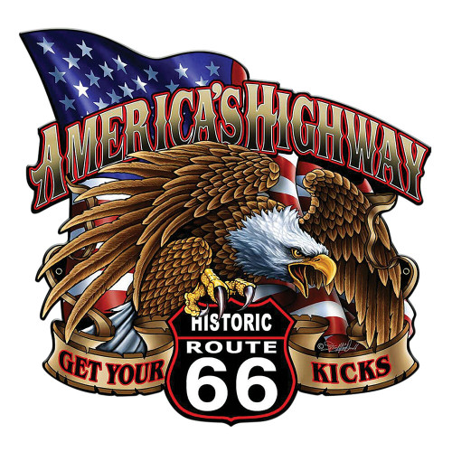 America's Highway Route 66 Metal Sign Main Image