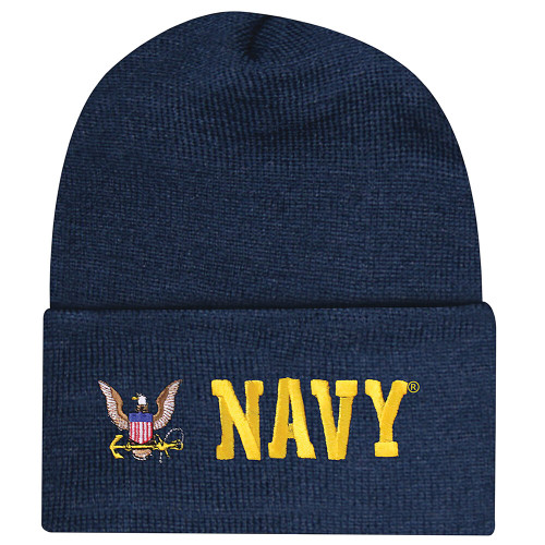 Navy Blue Cuffed Beanie  SEMBCNV-US Main Image