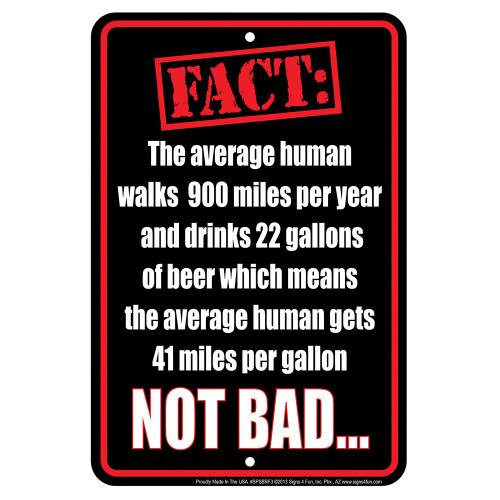 Beer Fact Metal Sign  SPSBRF3 Main Image