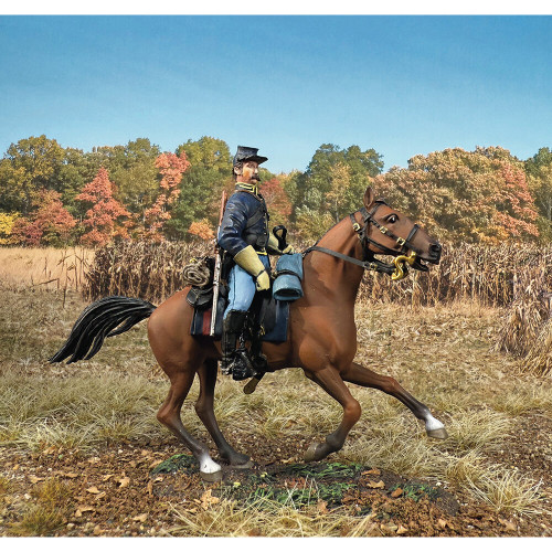 Union Cavalry Trooper Mounted on Trotting Horse 1/30 Figure William Britain (31440) Alt Image 1