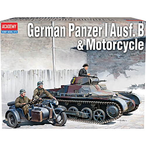 Panzer I Ausf. B & Motorcycle 1/35 Kit Academy (13556) Main Image