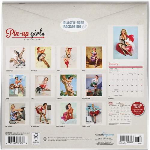 Pin Up Girls 2026 Wall Calendar Carousel260152 Alt Image 1