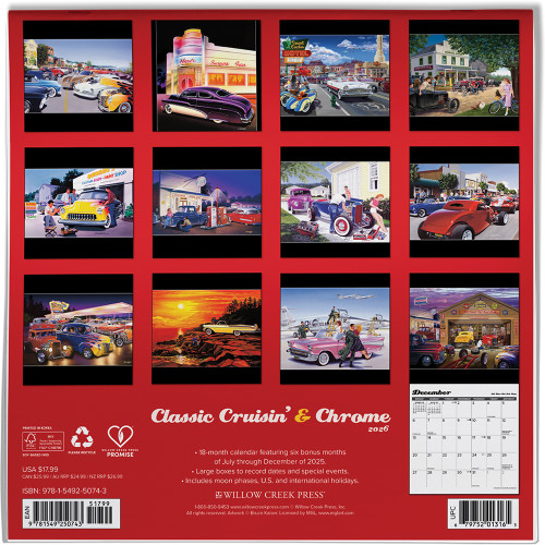 Classic Cruisin' & Chrome 2026 Wall Calendar  50743 Alt Image 1