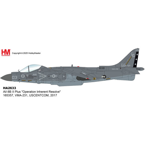 AV-8B Harrier II Plus 1/72 Die Cast Model Operation Inherent Resolve VMA-231 USCENTCOM 2017 Main Image