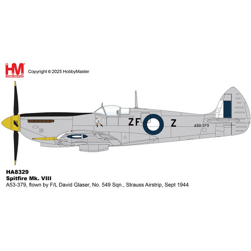 Spitfire Mk.VIII 1/48 Die Cast Model F/L David Glaser No. 549 Sqn. Strauss Airstrip Sept 1944 Main Image