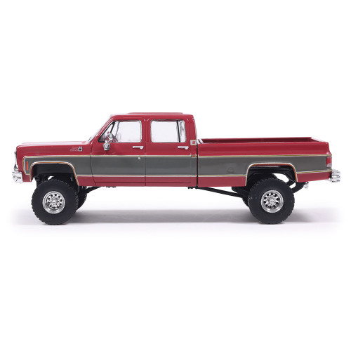 1977 GMC Sierra Grande K2500 Crew Cab Wideside - Dark Red Metallic and Silver Special Two-Tone - Lifted Alt Image 4