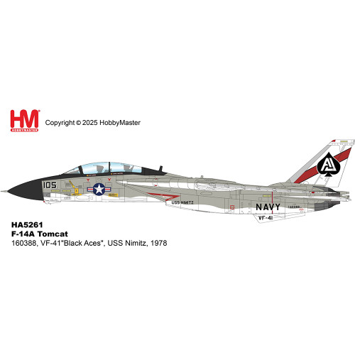 F-14A Tomcat 1/72 Die Cast Model - HA5261 VF-41Black Aces USS Nimitz 1978 Main Image