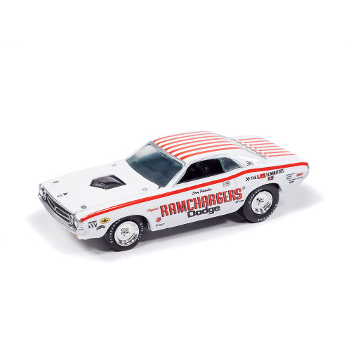 1971 Dodge Challenger Pro Stock-White & 1970 Plymouth Cuda Super Stock Ram Chargers-Red 1:64 Scale Alt Image 2
