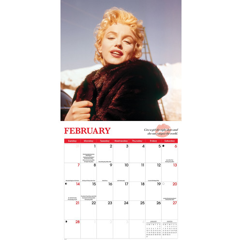Marilyn Monroe B&W 2027 Wall Calendar CAROUSEL (270955)  Alt Image 2
