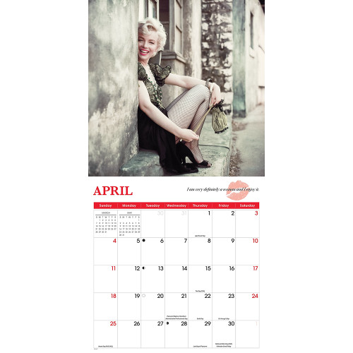 Marilyn Monroe B&W 2027 Wall Calendar CAROUSEL (270955)  Alt Image 3