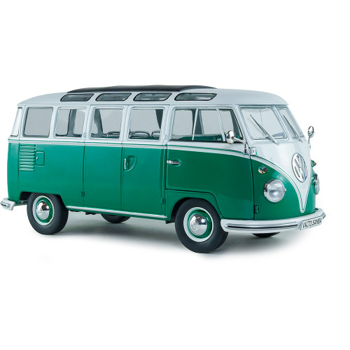 1962 Volkswagen T1 Samba - Green / White 1:18 Scale Alt Image 3