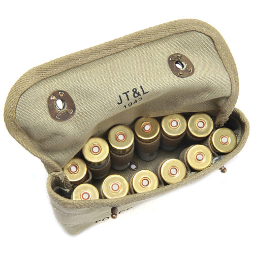 Canvas Shotgun Shell Ammunition Pouch World War Supply (224LTOD) Alt Image 1